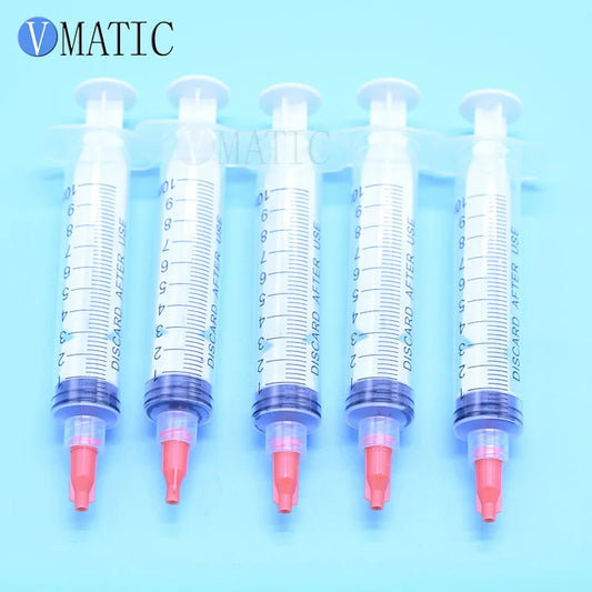 Free Shipping Non Sterilized 2023 Factory Price 5Pcs 10cc/ml Plastic Manual Syringe With 1 Inch Dispensing Needle 25G & Stopper