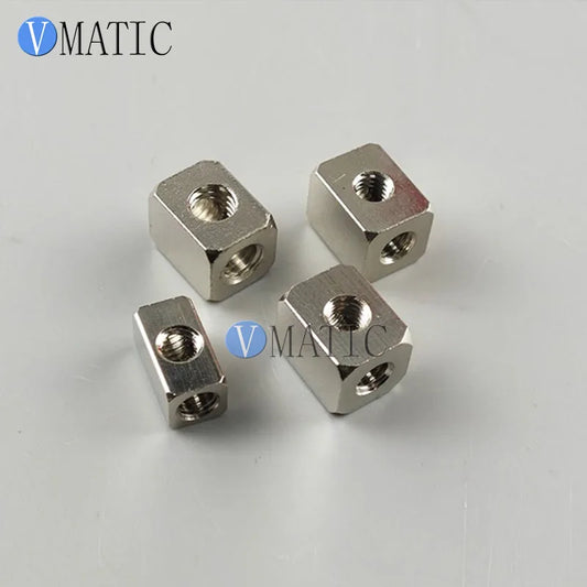 Miniature Rectangular Pneumatic Fitting - M5/M6 Female Thread - Tee & Cross - Full Metal (Nickel Plated Brass)