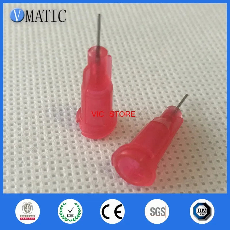 Free Shipping Non Sterilized 100 Pcs/Lot 25G Red Color 1/4 Inch Stainless Steel Tip Luer Lock Screw Dispensing Syringe Needle