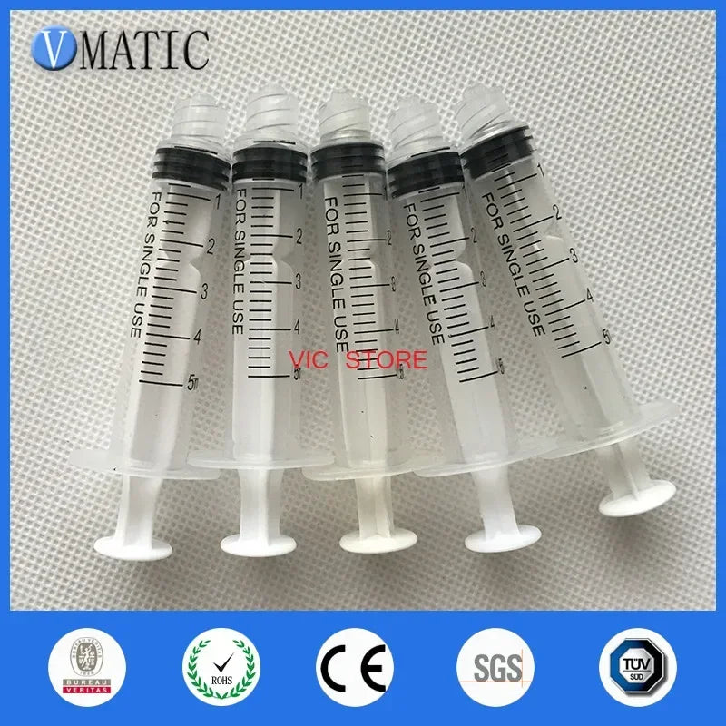 Free Shipping Glue Dispensing Syringes 5cc / 5ml 10Sets With Tip Caps