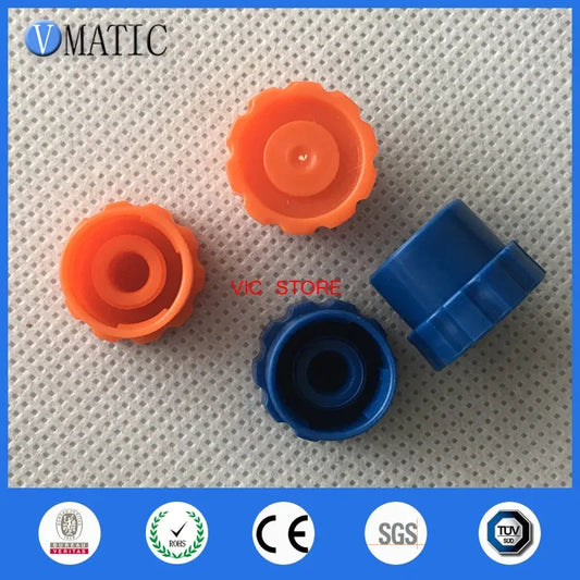 Free Shipping Quality Blue/Orange syringe barrel Tip Caps 100pcs