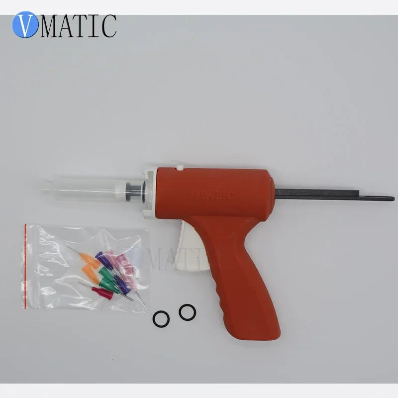 10ml Manual Dispensing Gun Kit for Soldering Flux & Solder With Syringe & Needle Tips Precision Control for PCB Repair