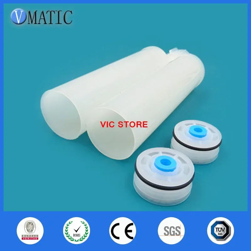 Free Shipping Quality 200ml 200cc Dual Epoxy Cartridge 1:1 W/ Pistons & Cap