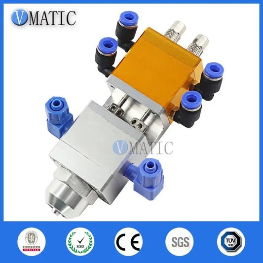 Heavy-Flow Dual-Cartridge Dispensing Valve | AB Epoxy Mixer with Suction Lift & Diaphragm Tech Fast Ship