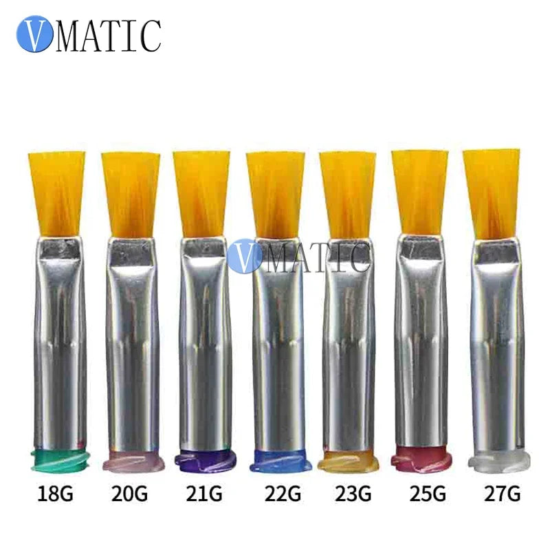 Free Shipping 14G-27G Flat 4mm Liquid Glue Dispensing Needle Hard Brush x 10pcs