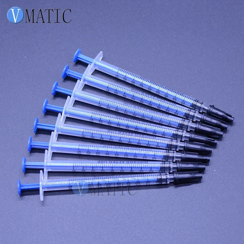10×1ml Precision Syringe Kit | Multi-Purpose Plastic Dispenser with Black Cap for Lab/Cosmetics/Adhesive (Chemical-Resistant )