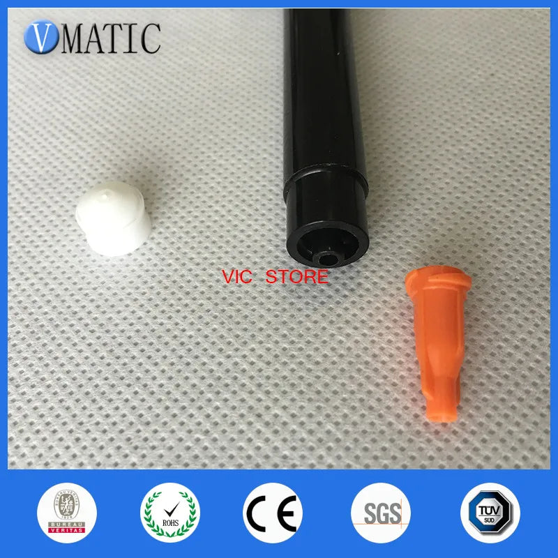 Free Shipping 500Sets 30cc/ml Black Adhesive Dispensing Syringe Needle Sleeve Pneumatic Cylinder Uv Barrel With Stopper