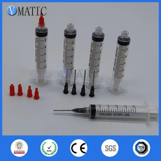 Free Shipping Liquid Dispenser Solder Paste Adhesive Glue Syringe + 5Pcs 1'' 16G Dispensing Needle + 5Pcs Syringes With Cap