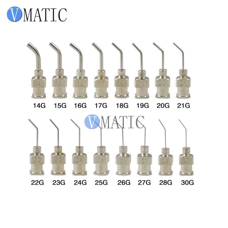 High Quality 12Pcs 1/2'' Inch 20G 45 Degree Bent Stainless Steel Dispensing Needle