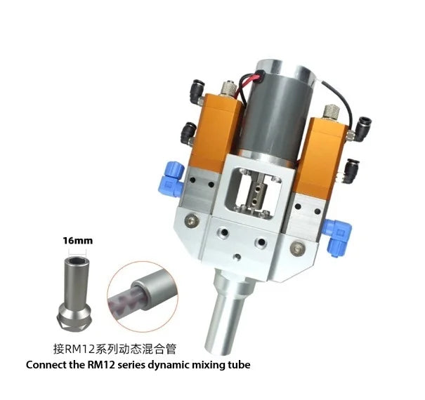 YI-61 Electrical Motor Mixing Pneumatic AB Glue Dispensing Valve, Metal, Micro-Adjustable with Suck-Back, Anti-Drip