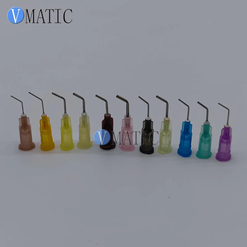 Free Shipping 100Pcs 19G 45 Bent Degree 0.5'' Pre-Bent Dispenser Needle Tip 1/2 Inch