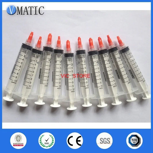 10ml Sterile Syringe Kit | Red Luer Lock Tip + Stopper ▶ (10-Pack)