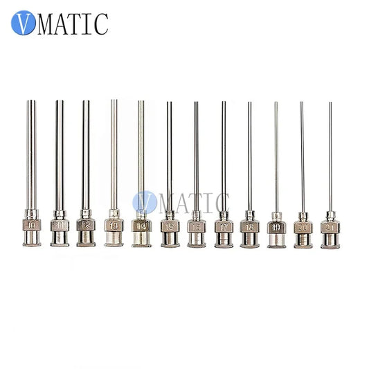 Free Shipping 10G-21G Stainless Steel Dispensing Blunt Needles 1.5'' Length 12Pcs Mix Pack Metal Dispenser Needle 1-1/2 Inch