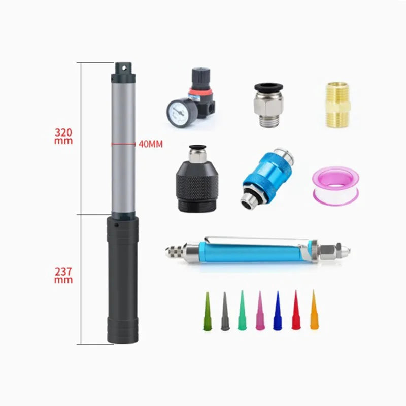 Manual Dispensing Gun for Silicone Sealant & 2K Adhesives Precision Flow Control Works with Air Pressure (330ML/50ML Cartridges)