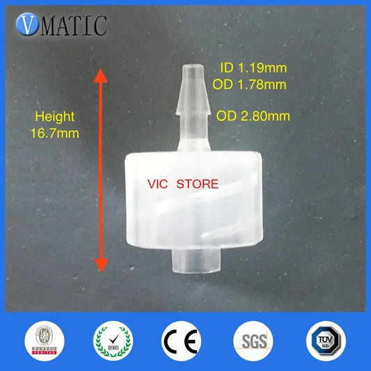 100 Pcs Male to Male Luer Lock Connector, 1/16 Inch ID Quick Connect Plastic Adapter for Syringe Tubing Liquid Transfer