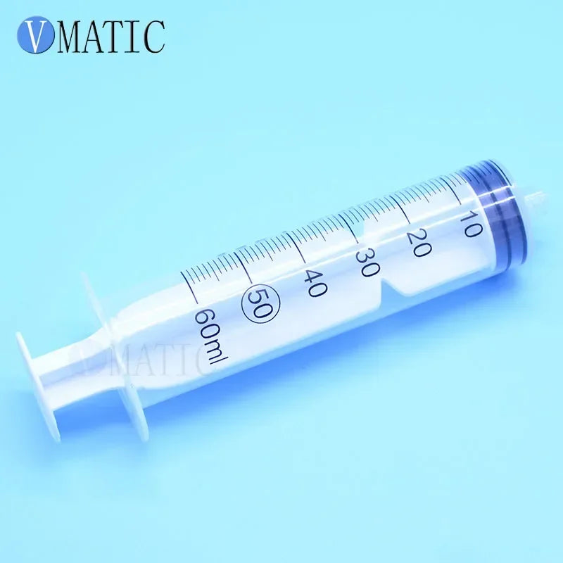 10Pcs 60ml Plastic Syringe Set, Industrial Liquid Dispenser for Epoxy Resin, Adhesive & Lubricant - Bulk Pack
