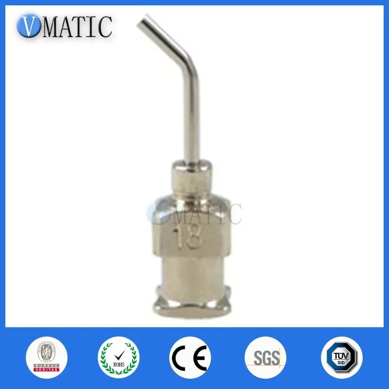 Industrial 45° Bent Dispensing Needle 1/2" 10-30G | 12PCS 304 Stainless Steel Blunt Tip for Adhesive/Silicone/Sealant Applicatio