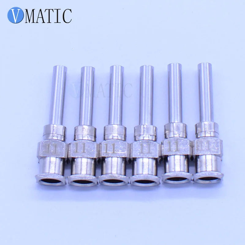 Free Shipping 0.5'' Length 11G All Metal Tips Blunt Stainless Steel 12Pcs Glue Dispensing Needles Syringe Needle Tips 1/2 Inch