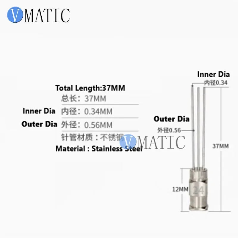 Free Shipping Stainless Steel Jewelry Dispensing Tip - 25mm Luer Lock, Rhinestone Setting Tool