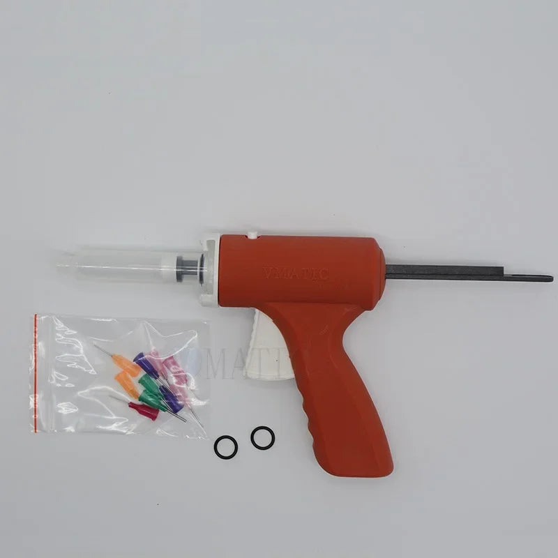 Free Shipping Manually Single Liquid Glue Gun 10Cc Common 1Pc + Cones + Dispensing Needle Tips + Syringe With Stoppers