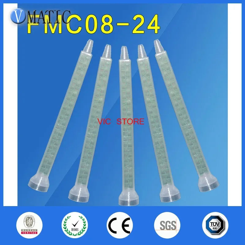 High Quality 10pcs Resin Static Mixer MC08-24 Mixing Nozzles for Duo Pack Epoxies Green Color
