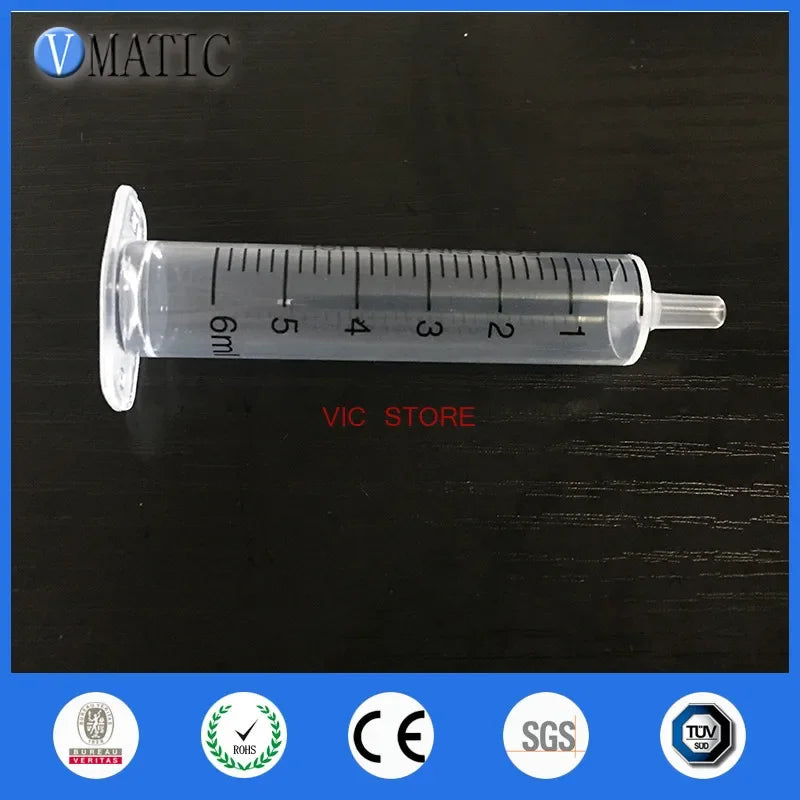 Free Shipping 2 Set Non-Sterilized 6ml/6cc Dispensing Plastic Liquid Dispenser Syringe Industrial Manual Syringe