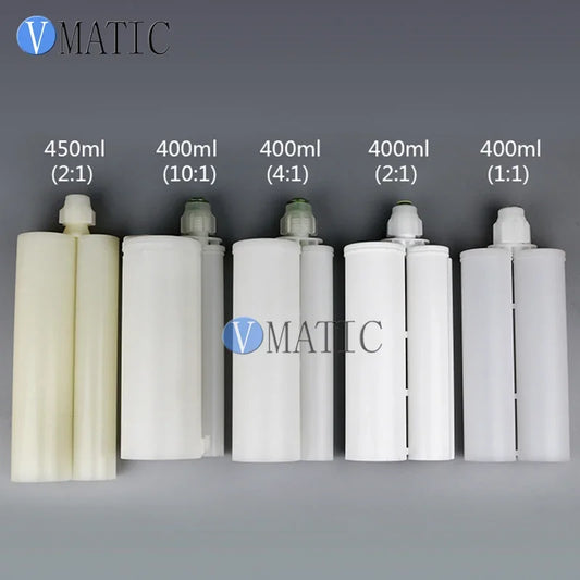 Free Shipping High Quality 200 345 400 450 600 Ml Dual Epoxy Cartridge 1:1 2:1 10:1 Ratio Air Compressor Pipe With Pistons & Cap