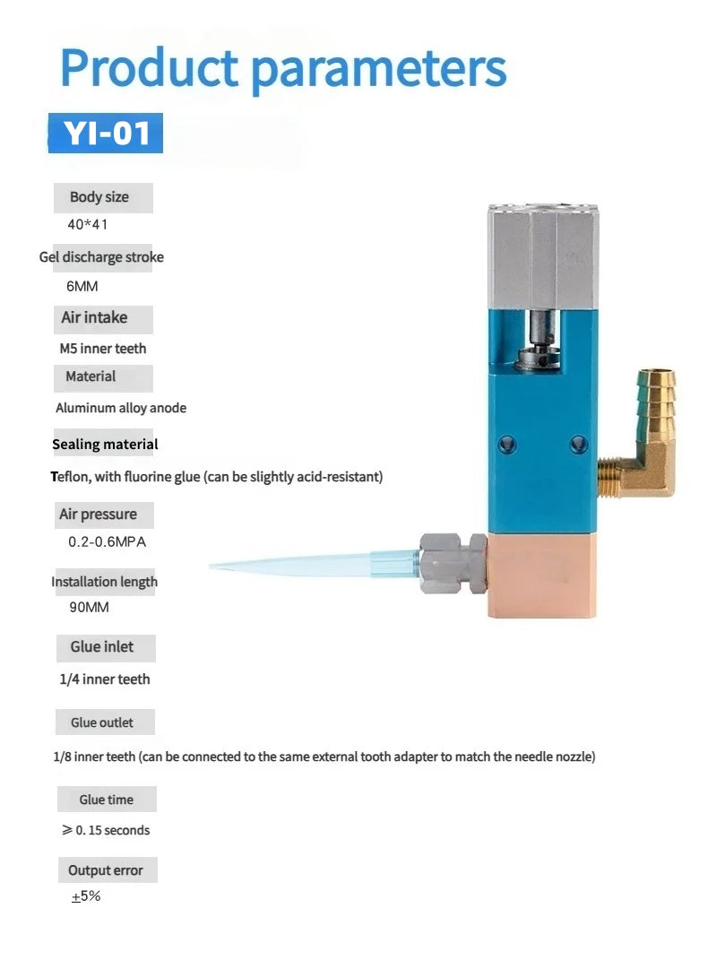 Large Flow YI-24 Dispensing Valve | Anti-Drip for 1K Silicone & Adhesives | Horizontal/Vertical Outlet