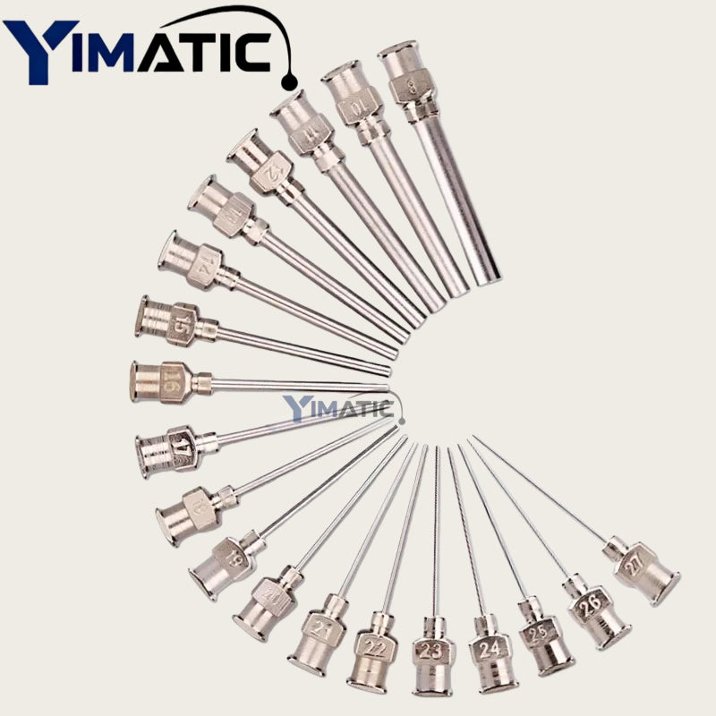 Free Shipping 1 Inch Length 8 - 30G Fluid Adhesive Glue Dispenser Stainless Steel Needle 12 Pcs