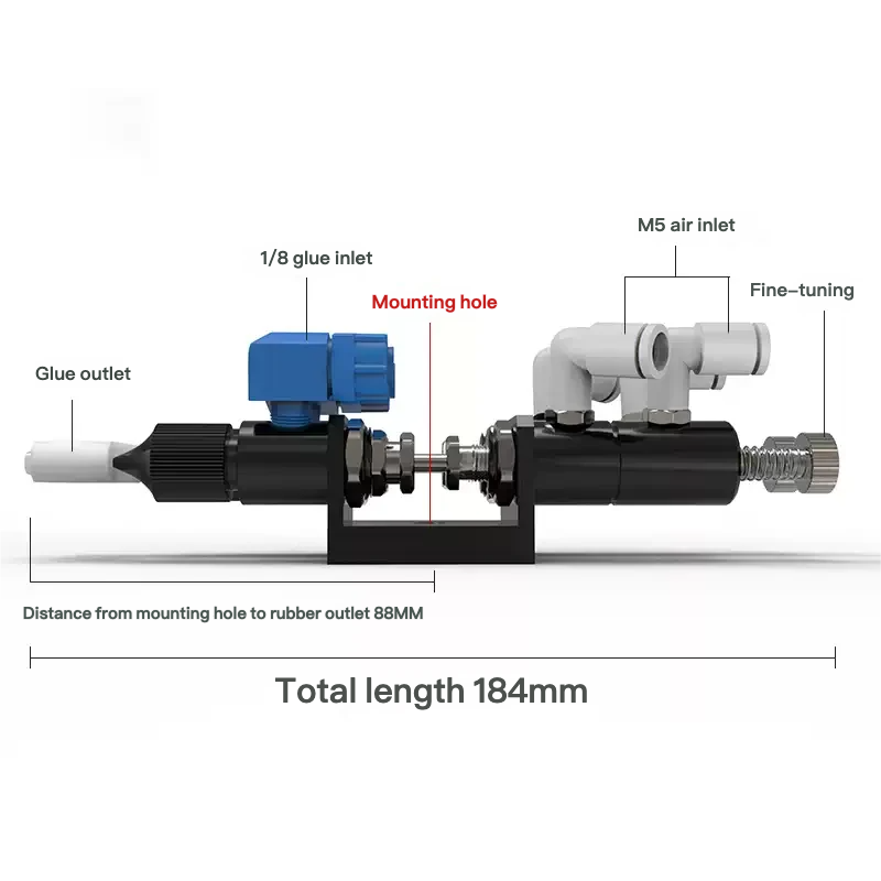 YI-23AB Free Shipping Double liquid Precision Adjustable Suction Glue Dispensing Valve
