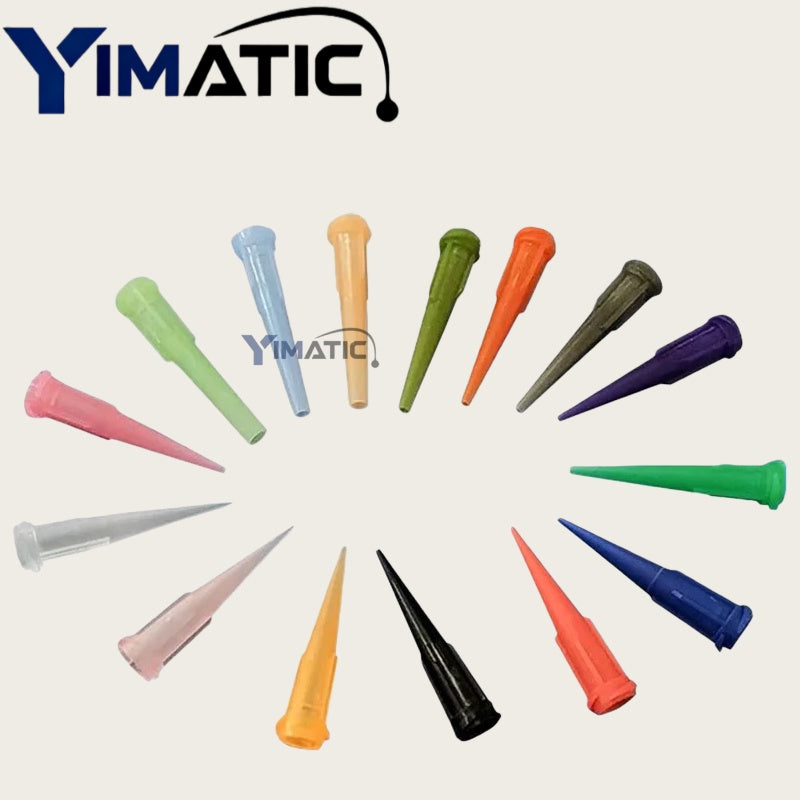 ESD-Safe Luer Lock Plastic Dispensing Needle Nozzles 8G to 32G For TT Glue Applicator Dispenser Tapered/Conical Tip X 100pcs