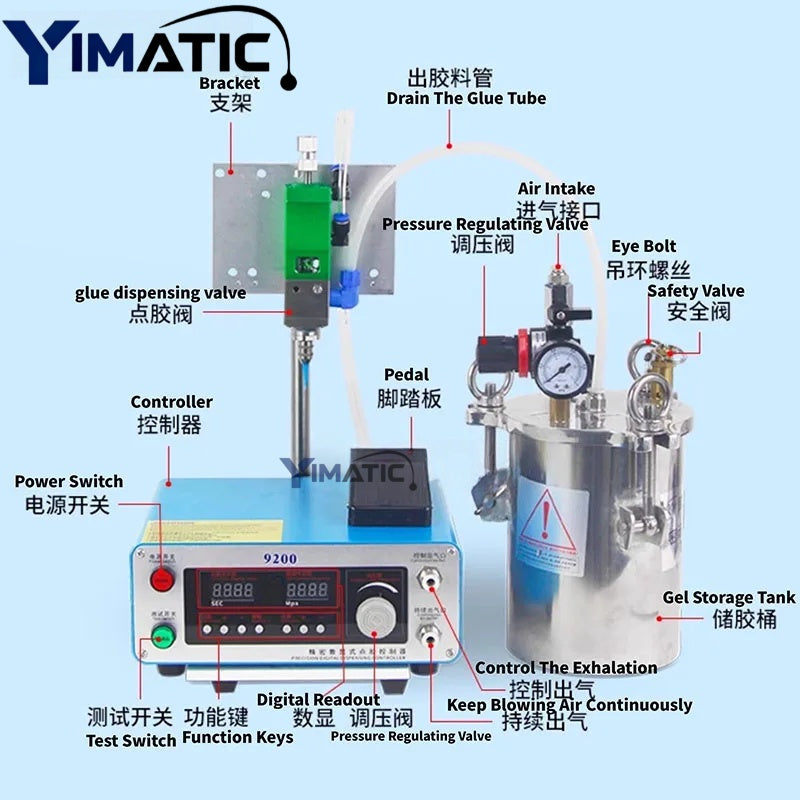 YI-358T Auto Dispensing Machine | Single Component Glue Injector | Precision Piston for Potting