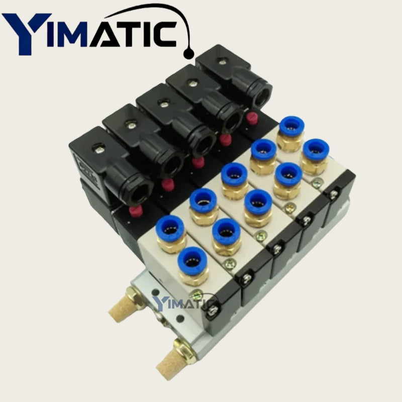 ‌4-Way Pneumatic Solenoid Valve Kit | Aluminum Body + Silencers for Dispenser & CNC Fast Ship‌