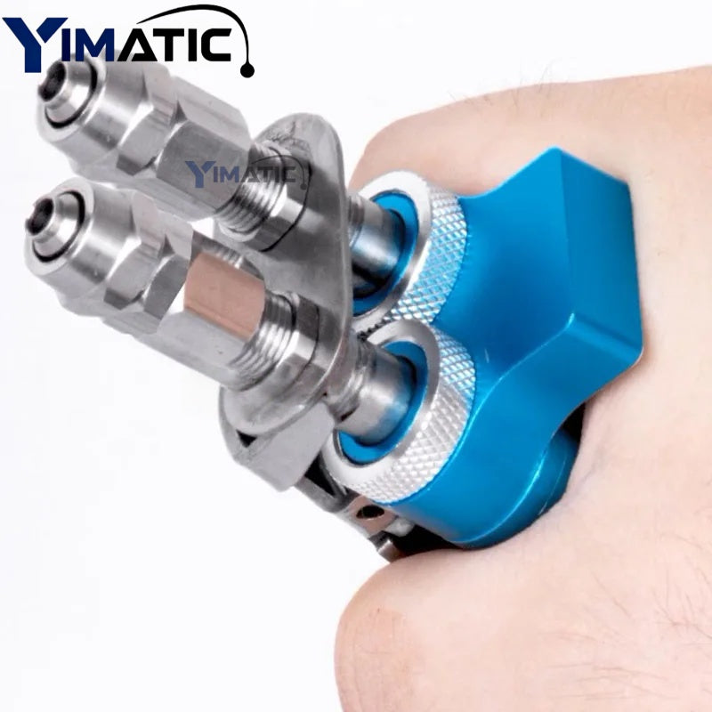 YI-11AB Manual 2-Part Adhesive Valve - Mixing Control Valve for Dual Component Glue Dispensing Systems