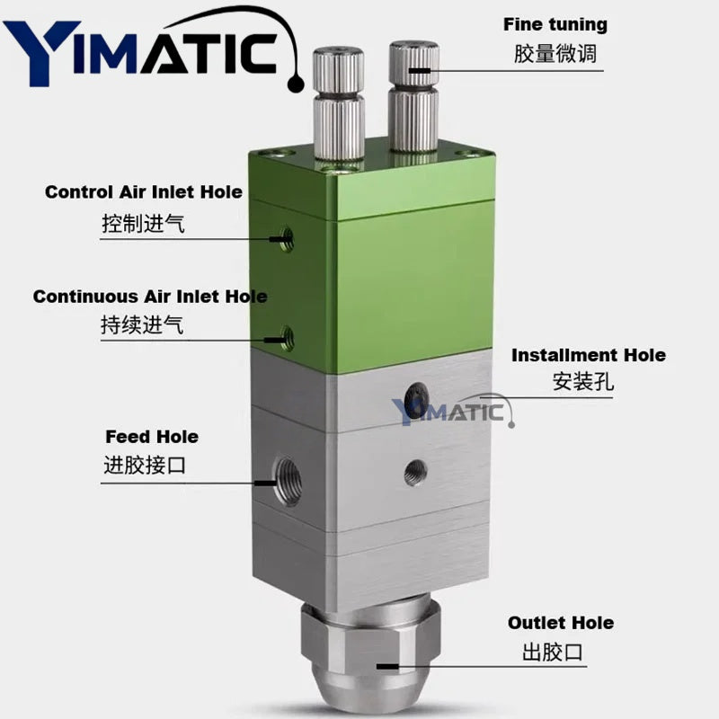 YI-32AB Free Shipping High Flow Single/Dual Cylinder Dual-Fluid Retractable Adjustable Dispensing Valve (1:1 & 2:1 Ratio)