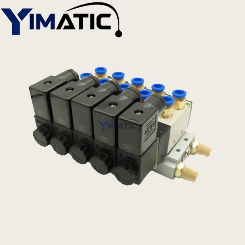 ‌4-Way Pneumatic Solenoid Valve Kit | Aluminum Body + Silencers for Dispenser & CNC Fast Ship‌