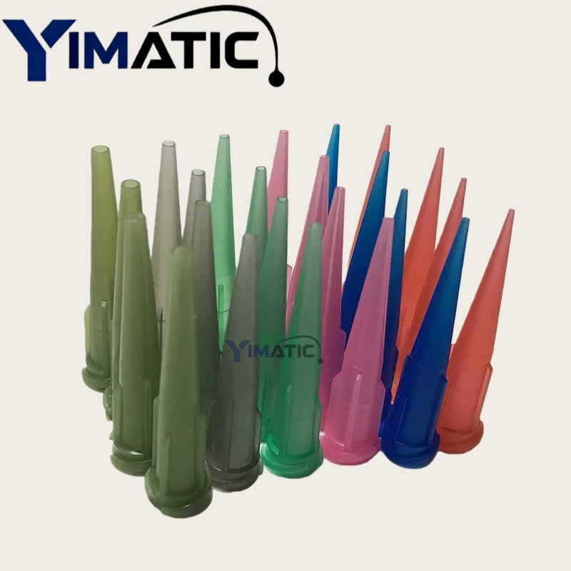 ESD-Safe Luer Lock Plastic Dispensing Needle Nozzles 8G to 32G For TT Glue Applicator Dispenser Tapered/Conical Tip X 100pcs