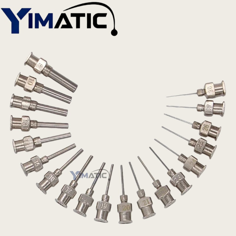 Free Shipping 12Pcs Precision All Metal Needle Tips Blunt Stainless Steel Dispensing Needles Glue Syringe Needle Tips 1/2 Inch