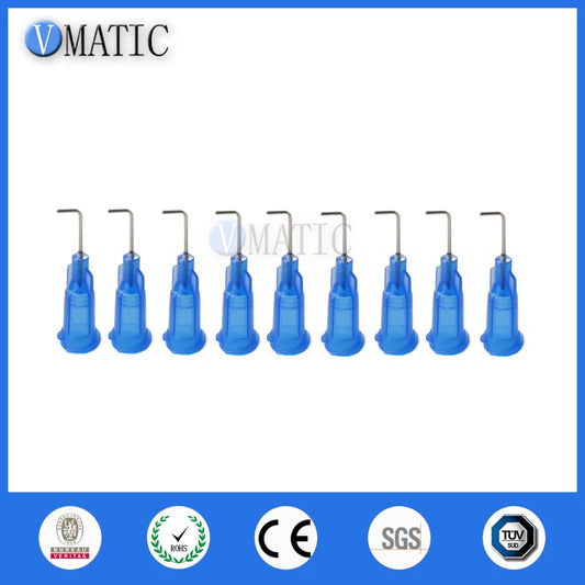 High Quality 22G Blue 0.5" 1/2 Inch 90 Degree Bent TE Premier Blunt End Stainless Steel Dispensing Needle Tips