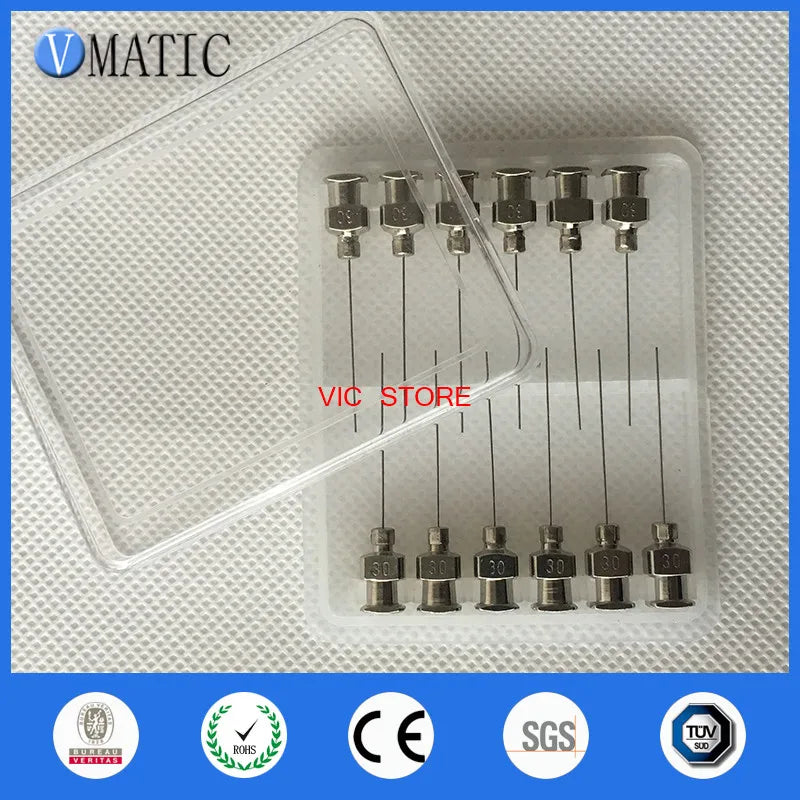 Free Shipping 12Pcs 1'' Tip Length 30G Blunt Stainless Steel Dispensing Needles Glue Dispenser Needle Tip 1 Inch