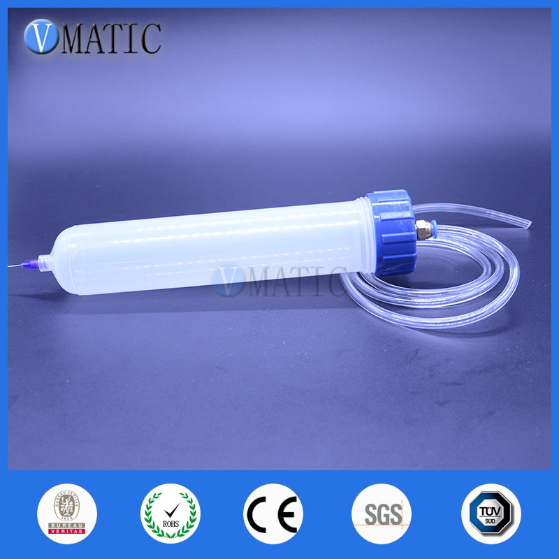 Free Shipping Thickening Explosion-Proof 200cc/ml Helix Luer Lock Tip Dispenser Dispensing Pneumatic Syringe Barrel With Adapter