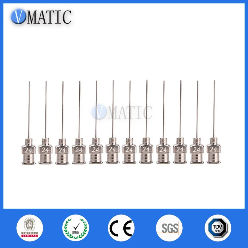 High Quality 12Pcs 24G Blunt Stainless Steel Metal 1 Inch Dispensing Needle