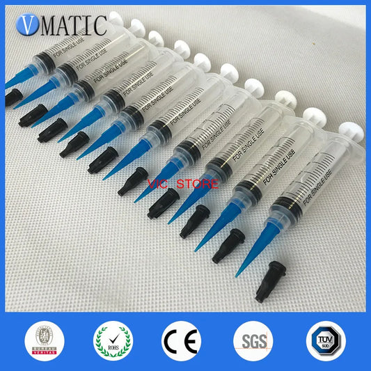 Free Shipping Non Sterilized Quality 10Pcs Plastic Syringes 5ml/cc With Dispensing Needle & Caps/Stoppers