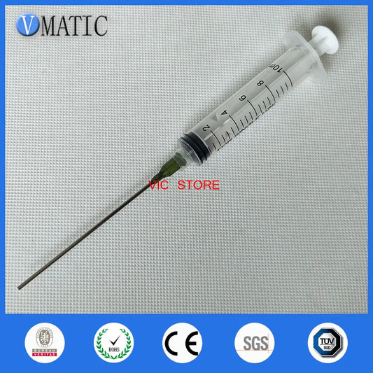 Free Shipping Non Sterilized 10ml/10cc Luer Lock Plastic Dispensing Syringes With 14G Blunt Tip Fill Needles 9.5cm