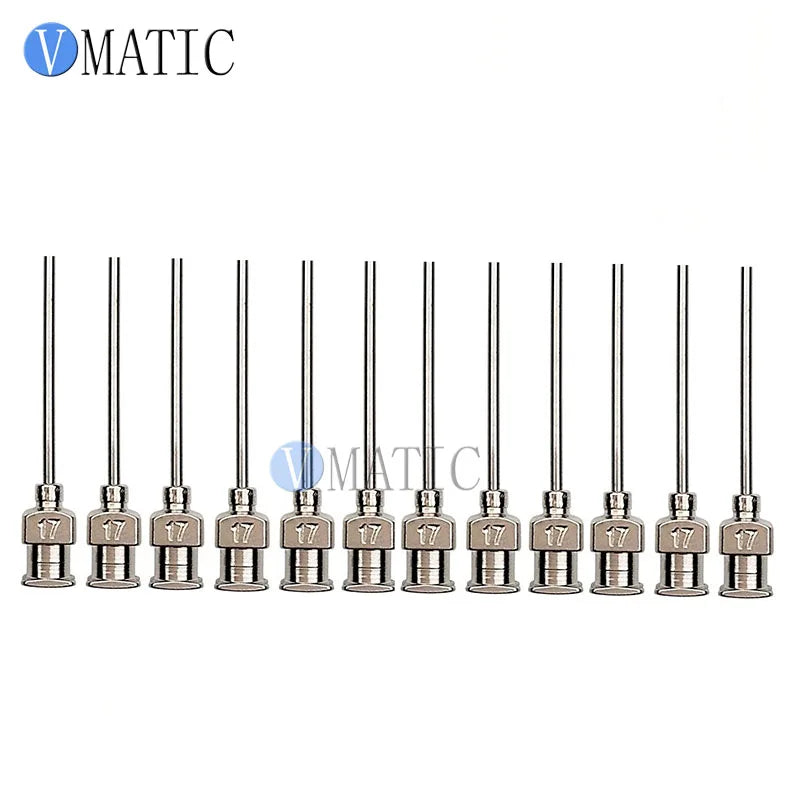 Free Shipping 12Pcs 1 Inch Tip Length 17G Metal Stainless Steel Liquid Dispenser Needles