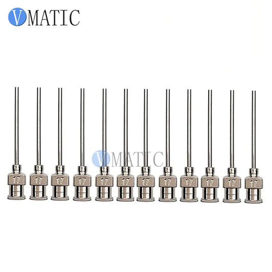 Free Shipping 12Pcs 1 Inch Tip Length 17G Metal Stainless Steel Liquid Dispenser Needles