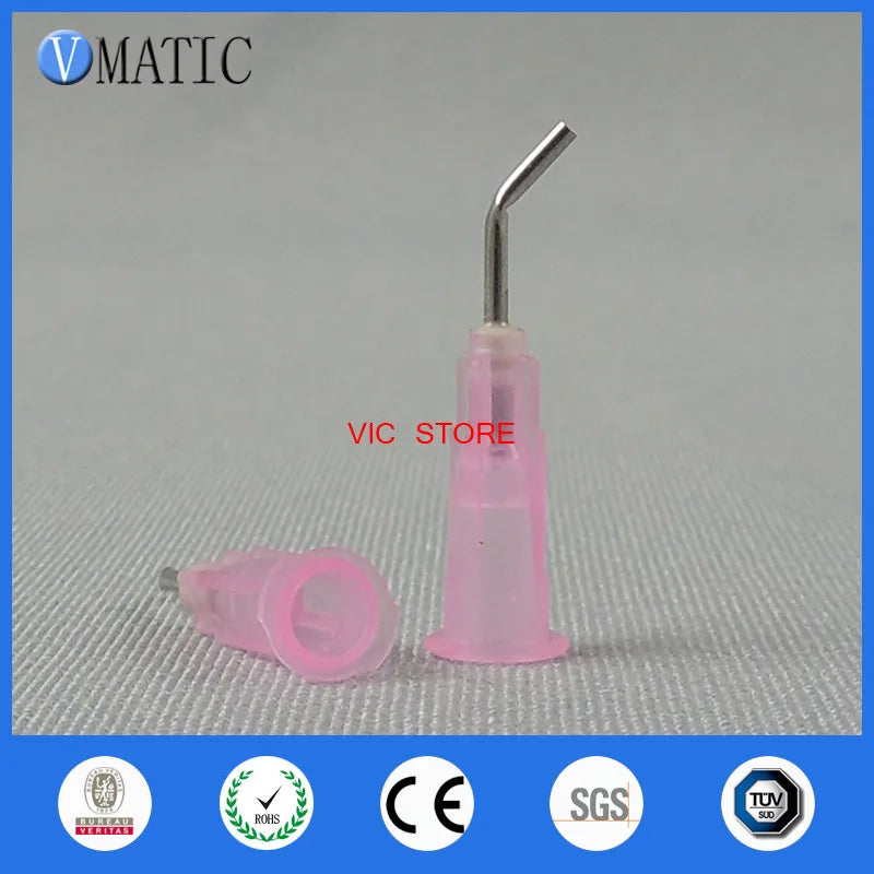 Free Shipping 100Pcs 18G 45 Bent Degree 0.5'' Adhesive Needle 1/2 Inch