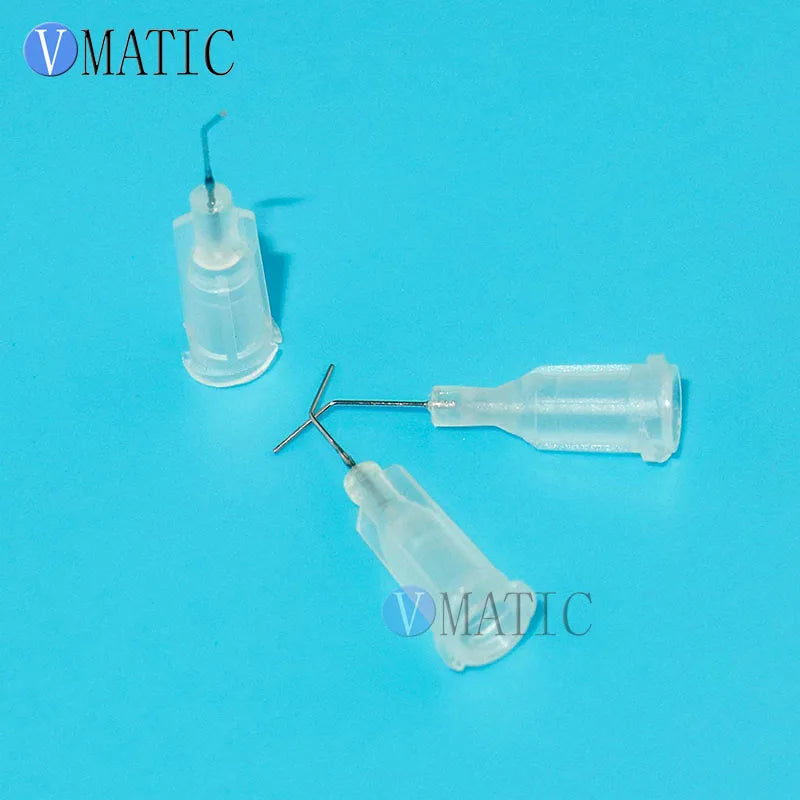 Free Shipping 100Pcs 27G Clear 0.5'' 45 Degree Bent Best Quality Dispensing Needle Tips 1/2 Inch For Syringe