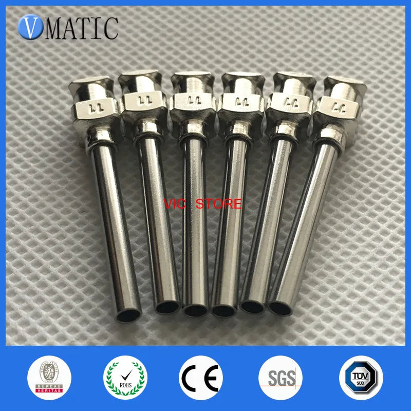 High Quality 12Pcs 1 Inch Tip Length 11G Metal Stainless Steel Dispensing Needle Tip