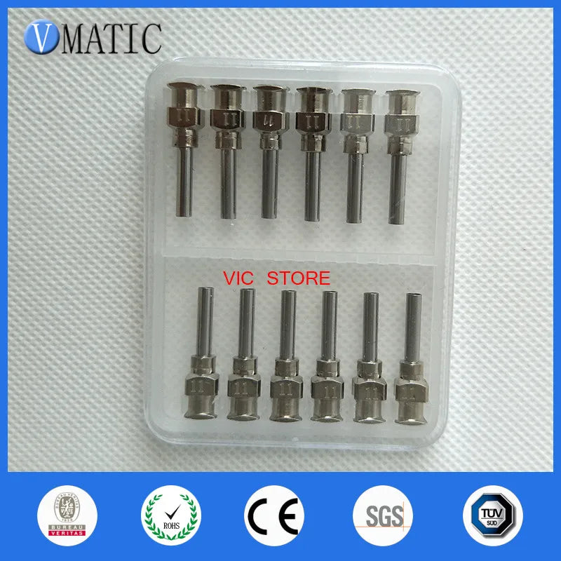 Free Shipping 12Pcs 0.5'' Tip Length 11G Glue Dispensing Stainless Steel Needle 1/2 Inch